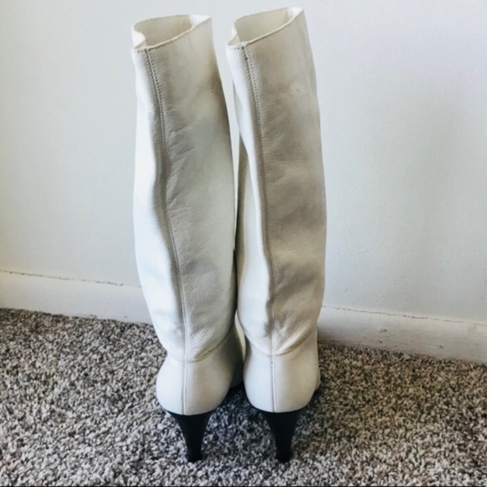 Bally White Leather Boots Size 7.5 - Picture 3 of 8